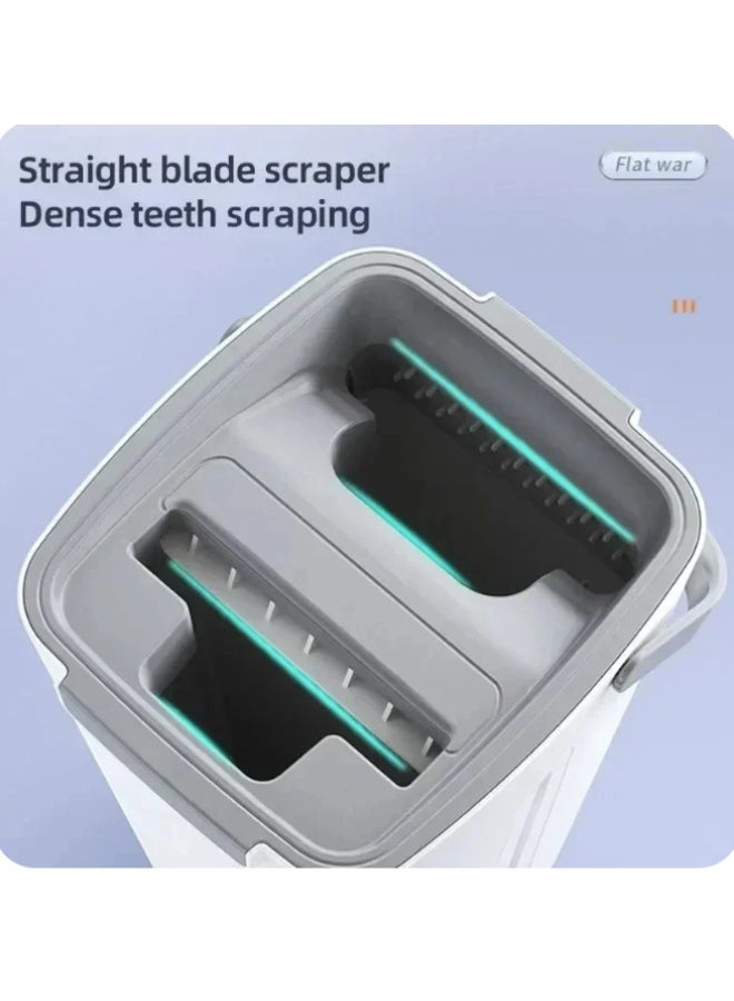 Mop and Buckets Sets, ,360° Rotating Head Squeeze Flat Mop, Flat Mop Bucket with 6 pcs Reusable Pads & 126cm Long Handle, Microfibre Mops for Cleaning Laminate Tile Hardwood Floors - Image 2